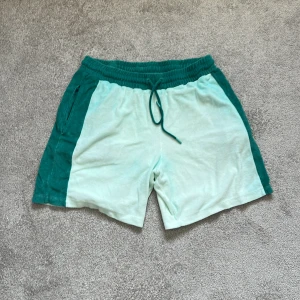 Skitfula gröna shorts - Ett par shortsjävlar som känns som en handduk längs benen. Shortsen var vita men eftersom kvaliten är som lidelsmör så blev dom missfärgade vid första tvättningen. Blir helt jävla förbryllade om någon jävel är villig att betala pengar för dessa