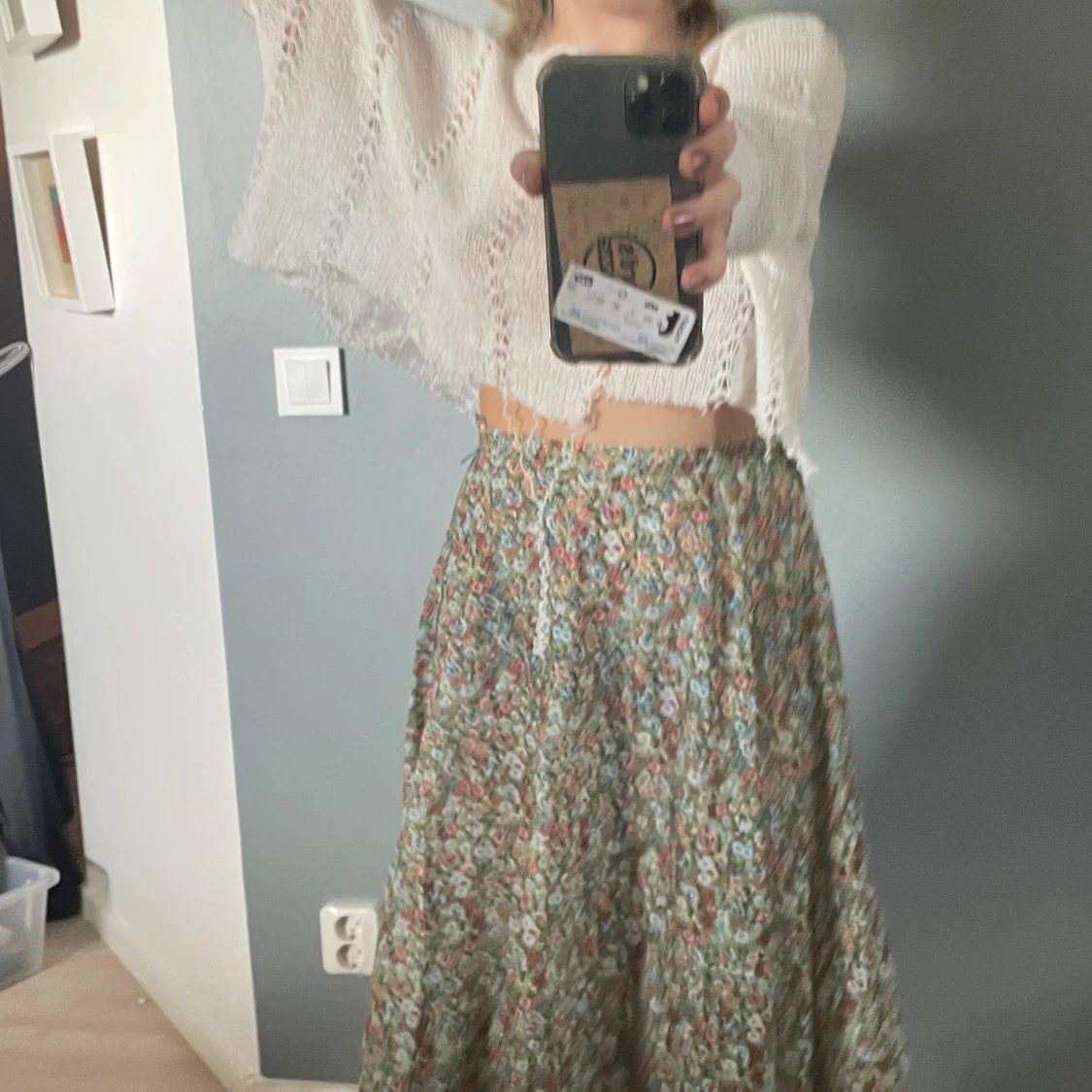 Blommig kjol vintage  - 90