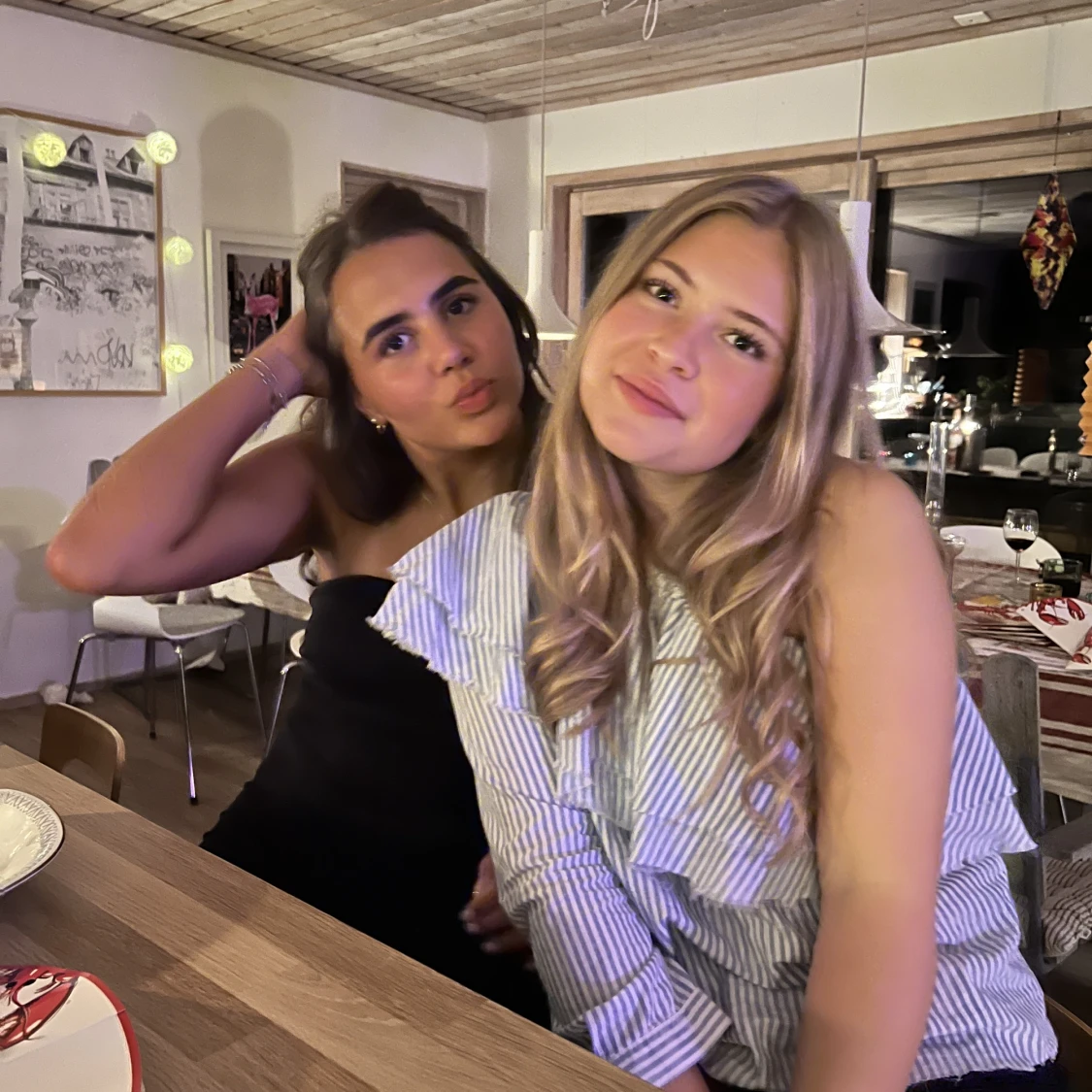 Randig one shoulder topp - 90