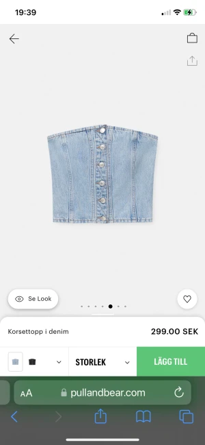 Jeans korset top - Säljer en skit snygg korset top. Aldrig använd bara testad så lappen sitter kvar. Säljer för köpte i fel storlek💕 orginal pris 300kr