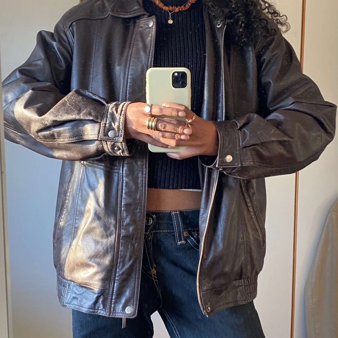 Vintage skinnjacka - 90