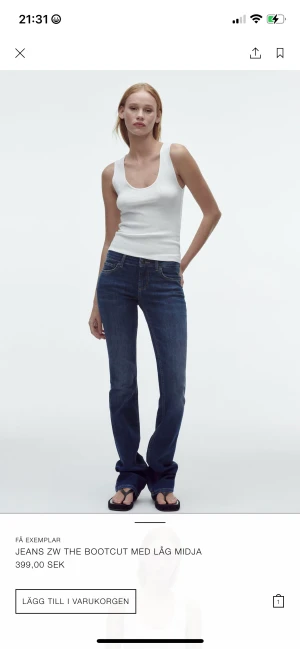 Zara jeans - Säljer dessa jätte snygga populära jeans från zara som är slutsålda. De är i väldigt bra skick!❤️ Jag har klippt de längst ner då de var för långa när jag köpte de. Jag är 164 och de passar perfekt❤️ De är lågmidjade! Original pris är 399 men säljer för 250
