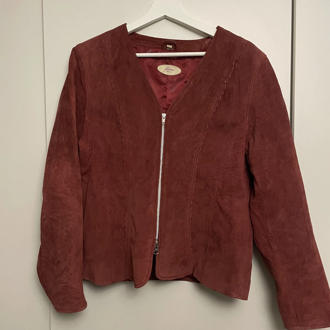 Vintage röd mocka jacka - 90