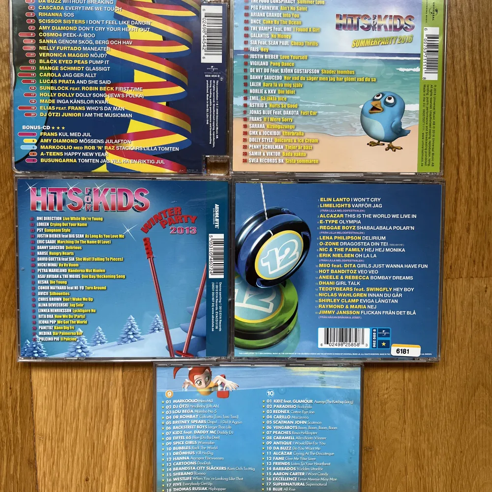 5st hits for kids cd-skivor för den nostalgiska eller barnet. Osäker på skicket då jag själv haft dem som liten.. Övrigt.