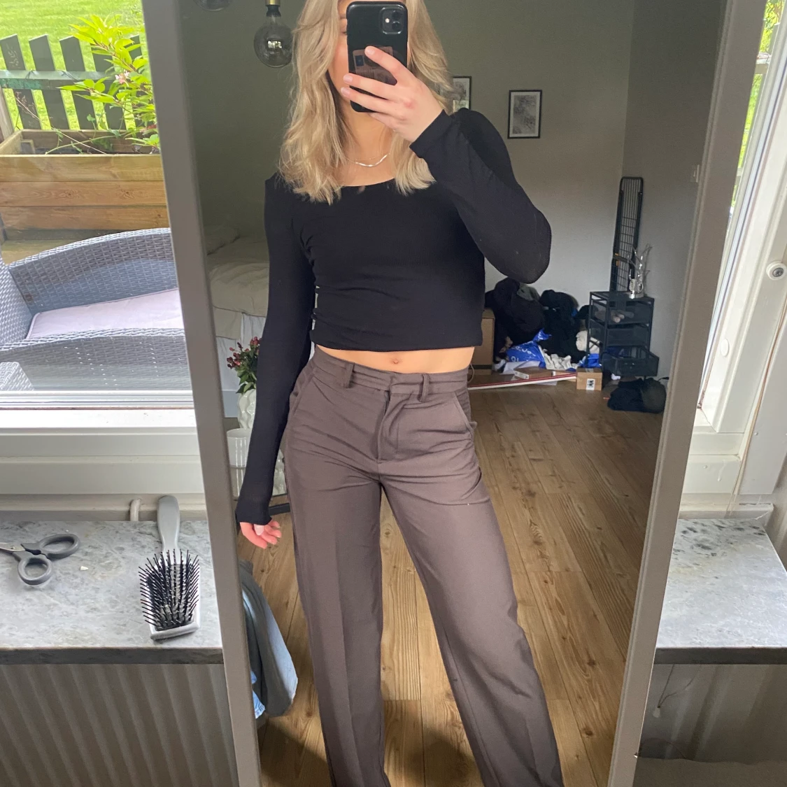 Bruna kostymbyxor  - 91