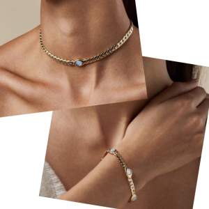 Säljer både halsbandet och armbandet från den populära smyckesdesignern Jenny Bird vars smycken setts på bl.a Kylie Jenner.  Armbandet köptes för ca 1300 kr och halsbandet för ca 1600 kr.    14k guldpläterat. Säljer båda tillsammans för 900kr. 