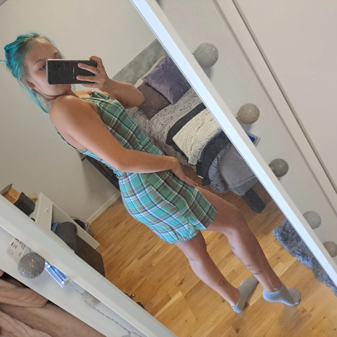 Rutig klänning - 90