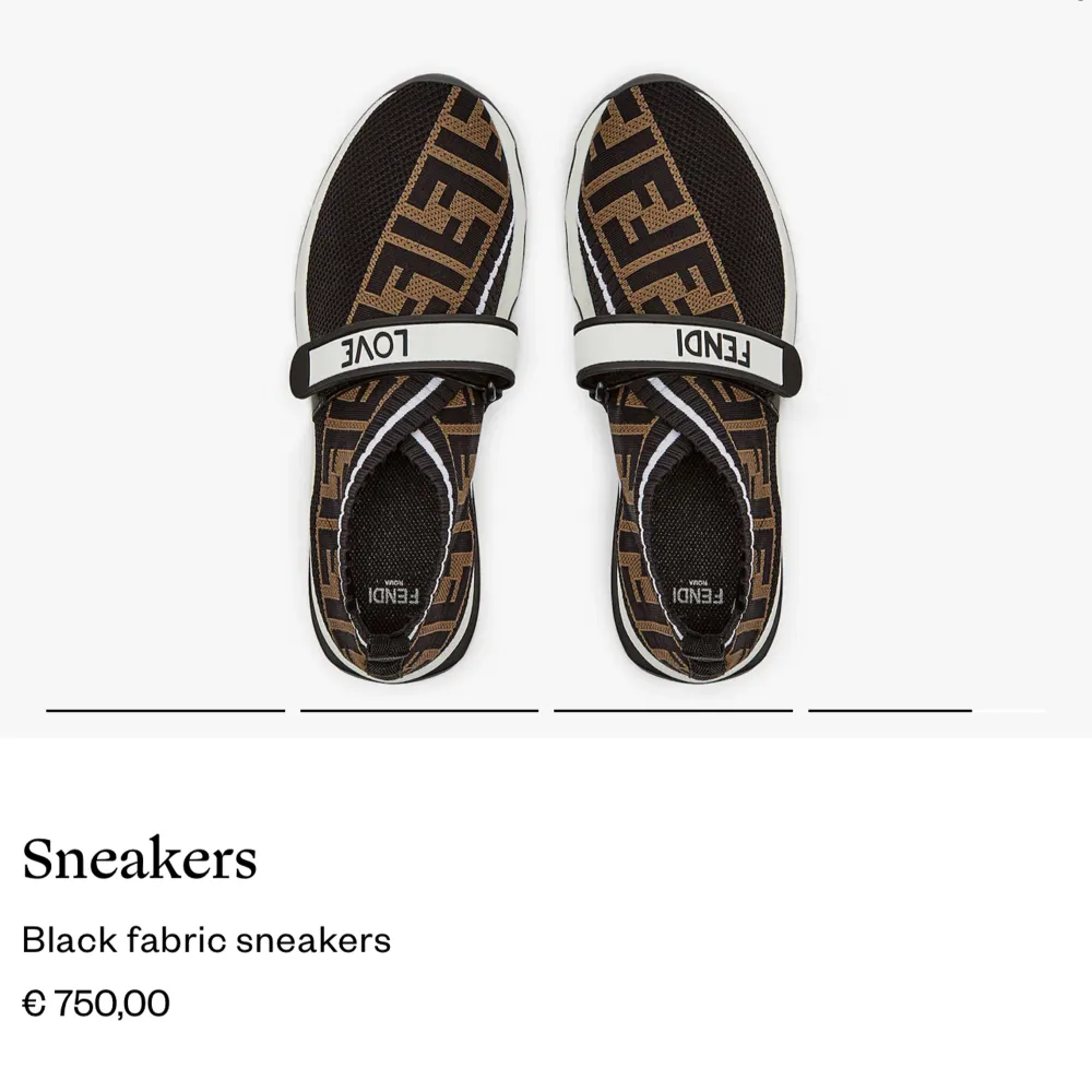Säljer mina Fendi sneakers, stl 38, (tjej modell) köpta för 695€, ligger uppe nu på Fendis sida 750€. Skorna är köpta 2021 och är bara använda några månader dvs bra skick, inga skador eller märken.  Säljer för 3,5, kan gå ner i pris vid snabb affär. Äkta!. Skor.