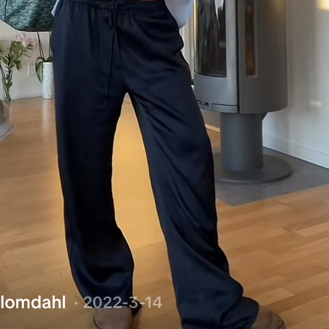 Satin silk byxor  zara  - 90