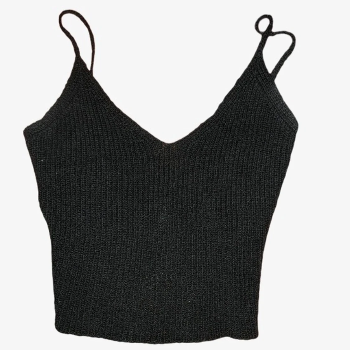 Stickat / virkat svart topp