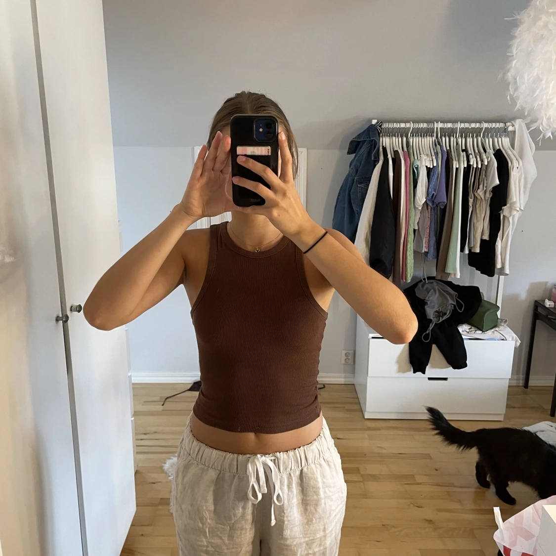 Brunt basic linne  - 90