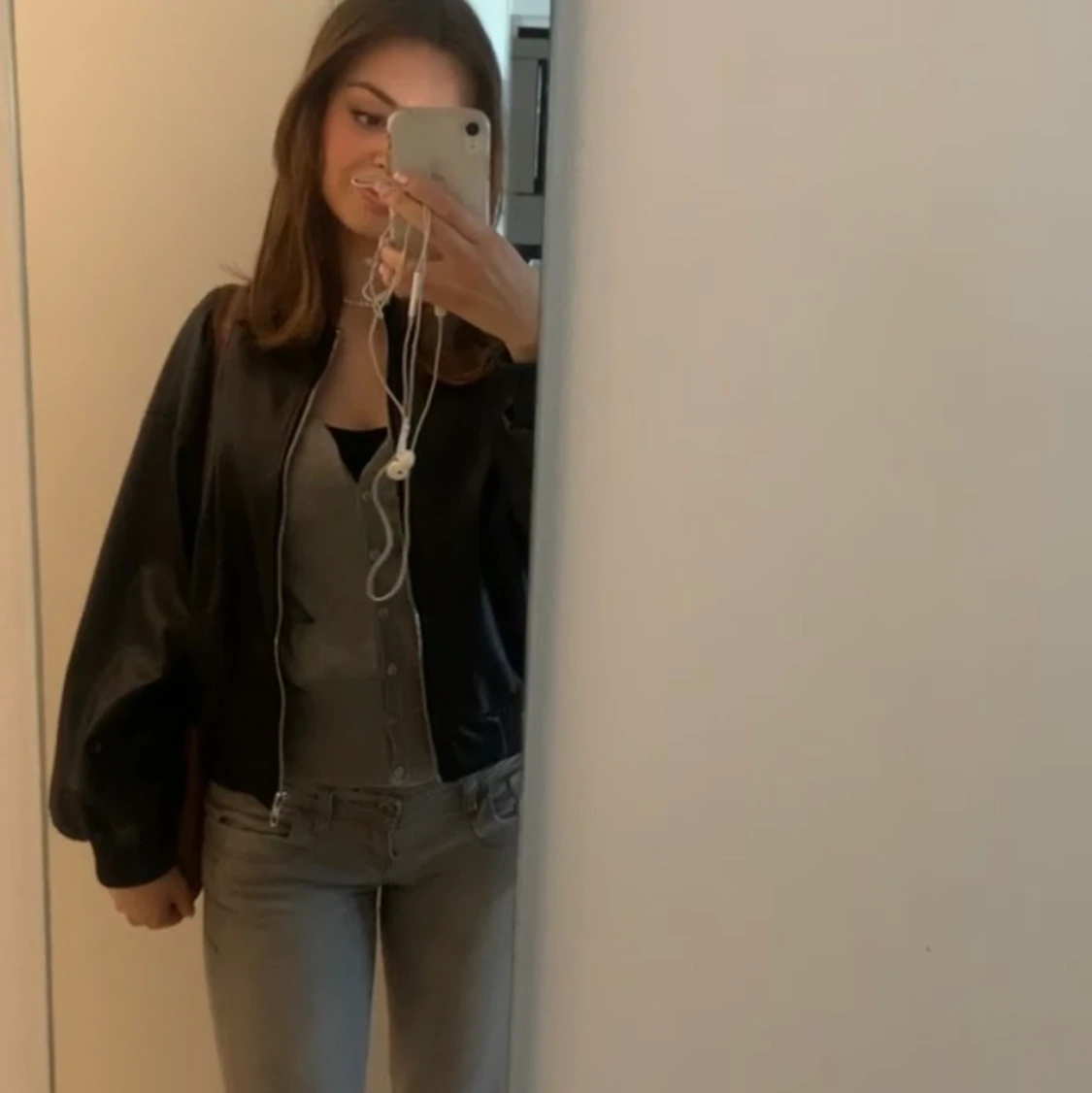 Zara bomberskinnjacka 