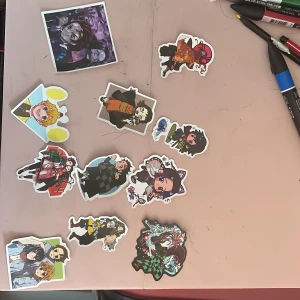 demon slayer stickers/ demon slayer klistermärken  - Will send in an envelope, 10kr for 1 50kr for all of them! Some could be a bit bended or have glue on the backside that you take off anyways!Dm for more info/pics :) Alla för 50kr eller 1 för 10 kr skickar i kuvert, vissa är böjda eller har klib! 