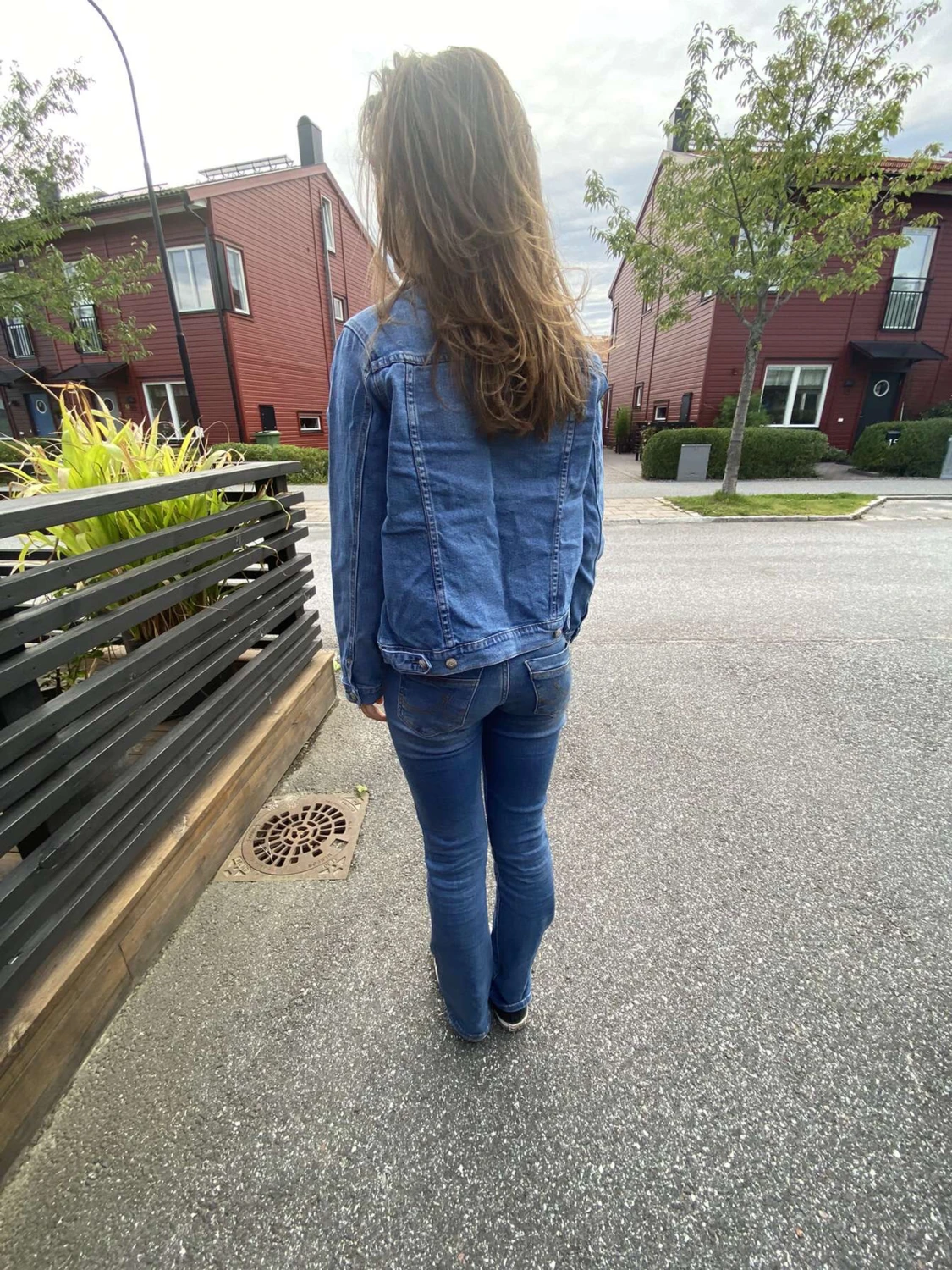 Superfin blå jeansjacka  - 90
