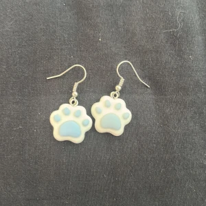 Tass örhängen  - Bra skick, tog inte så lång tid och göra, handgjorda och de är blåa och vita