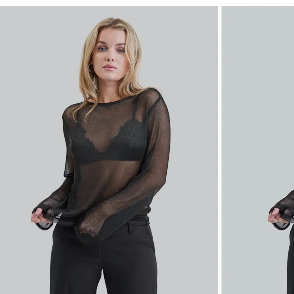 Så fin långärmade svart tröja som är som genomskinlig(se bild)❤️se bild 3 för hur den sitter på, lånad bild. Tröjor & Koftor.