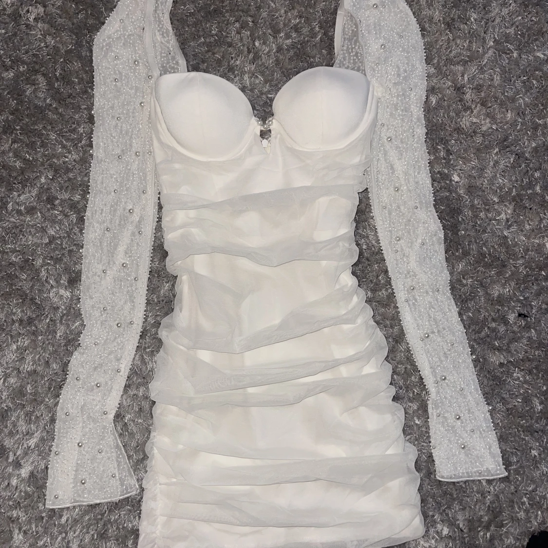 Oh polly embillished long sleeve mini dress - 90