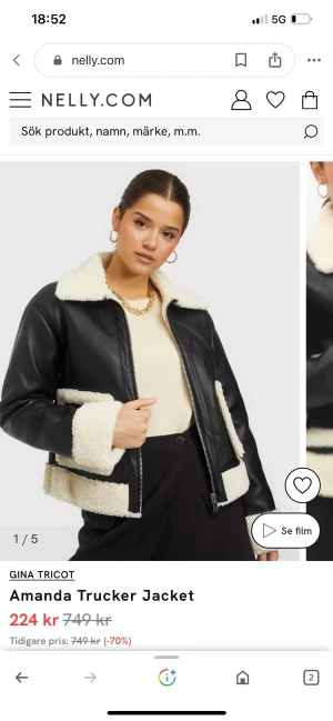 skinn jacka - Säljer min trucker jacket från ginatricot men som också säljs på Nelly men är helt slut såld! Den är i bra skick, köpte för 749kr💞pris kan diskuteras!🥰