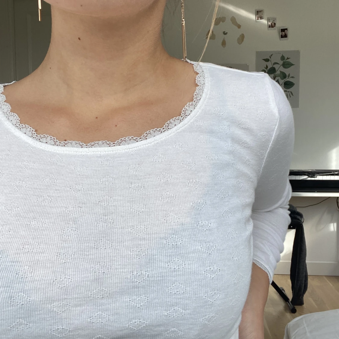 Vit långärmad  - 90