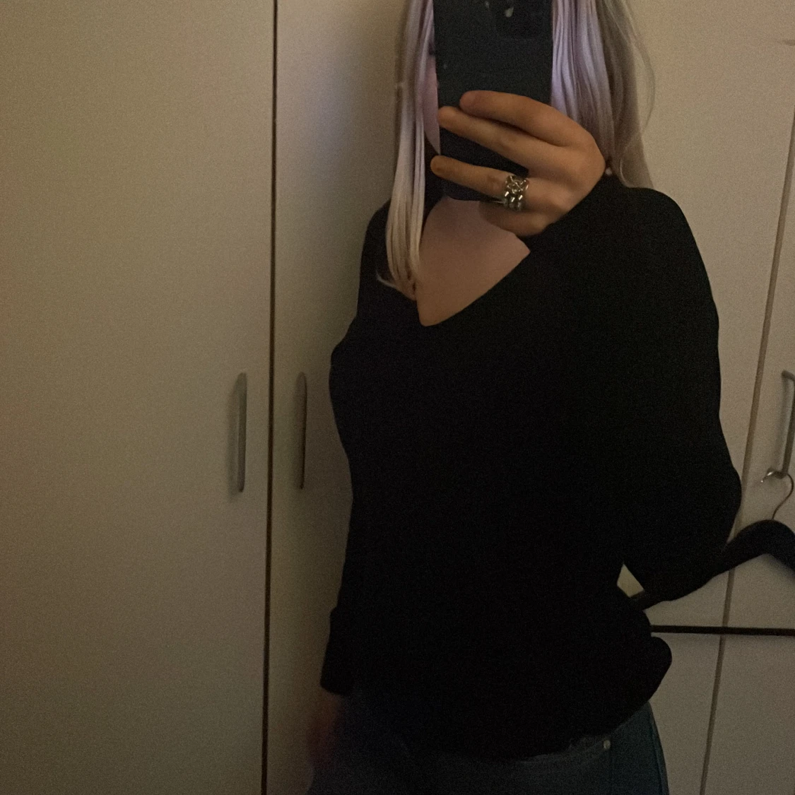 V-ringad stickad tröja - 90