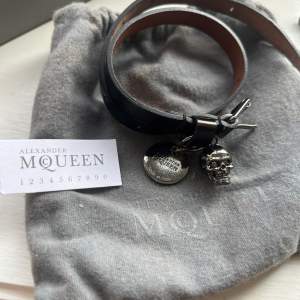 Alexander McQueen armband köpt på Vestiaire så har äkthetskontrollerats, dustbag medföljer. På sista bilden syns färgen tydligare💗nypris 2200kr. 