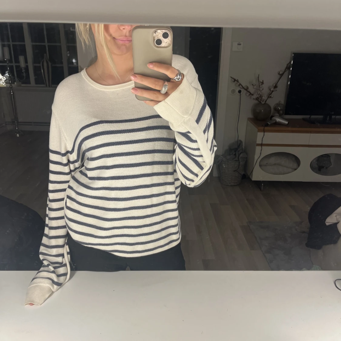 Randig stickad tröja 