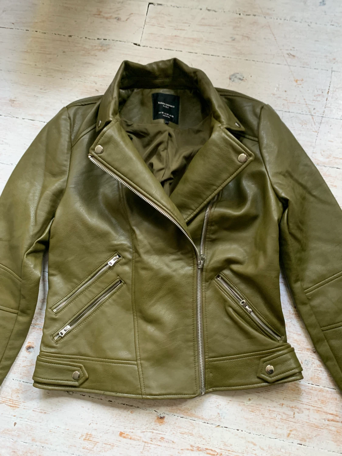 Skinnjacka skogsgrön zara  - 90