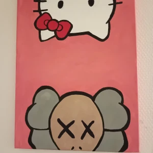 Hello kitty x Kaws målning  - En jätte fin hello kitty x kaws målning som jag har målat själv, Dm mig om du vill köpa