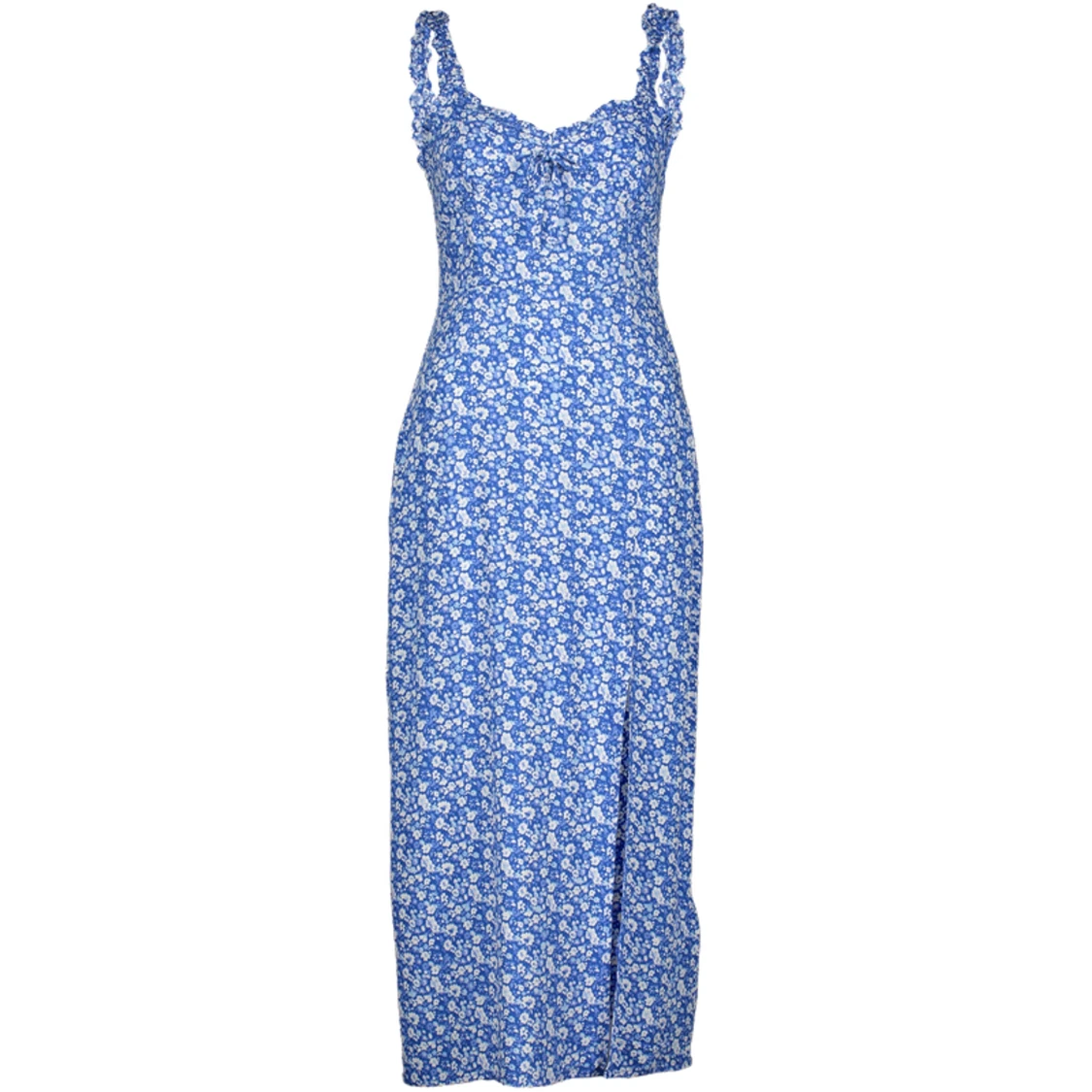 Blå blommig klänning  - 91