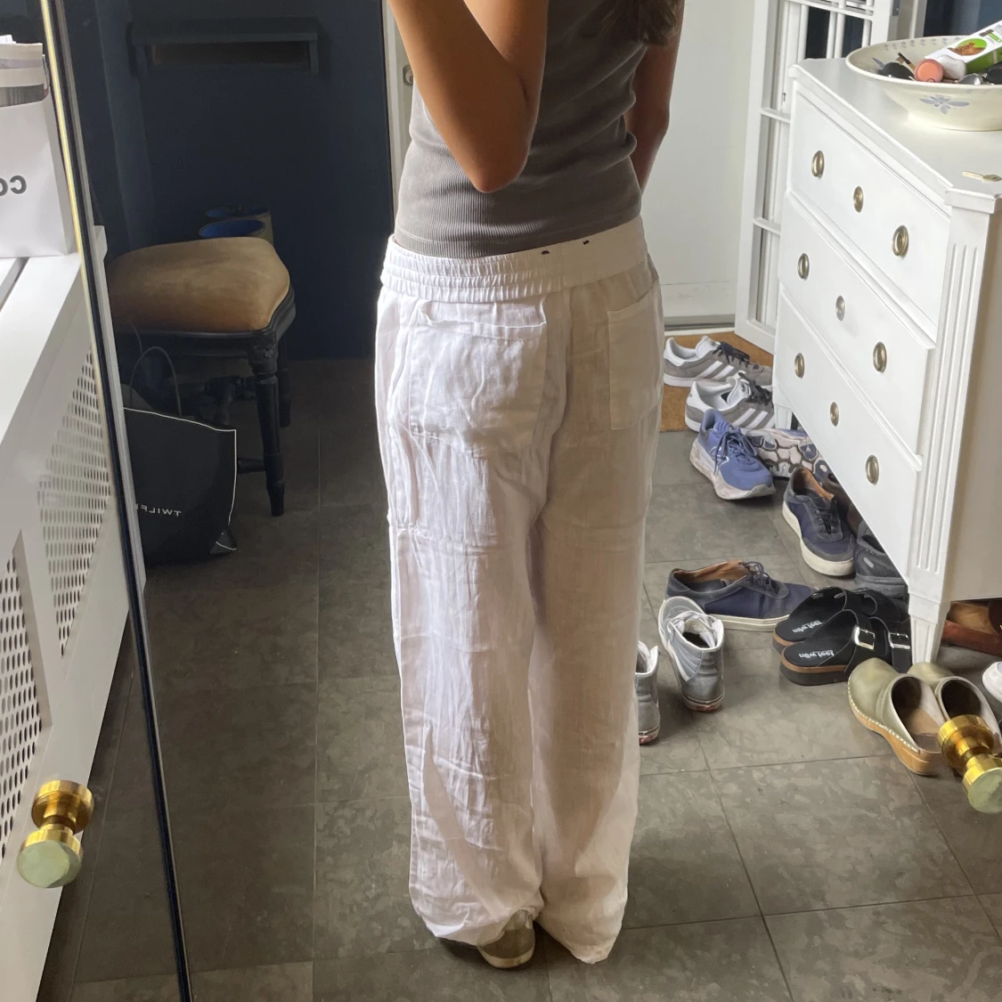 Lågmidjade Linnebyxor - 90