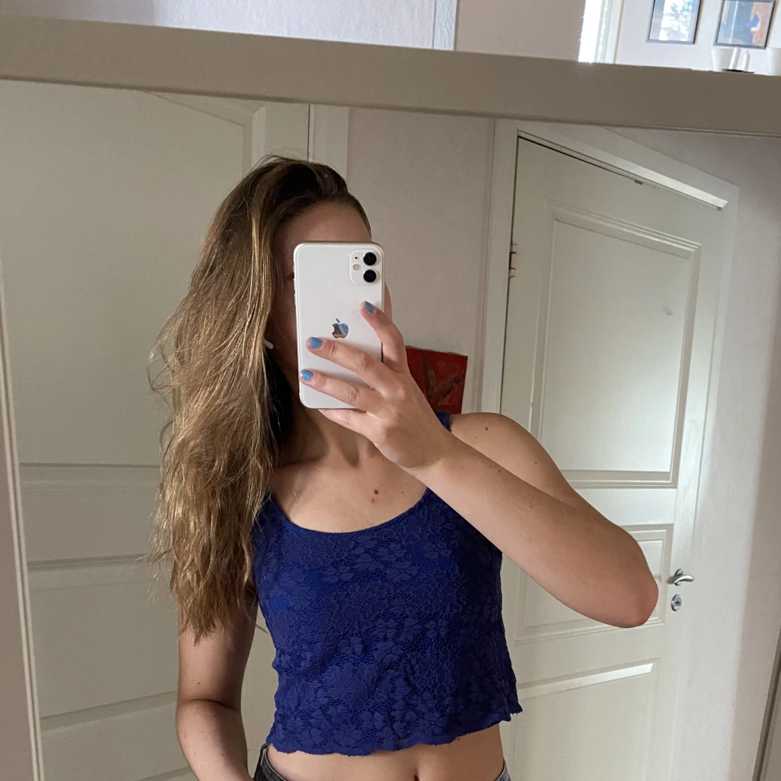 Blå spetstopp  - 90