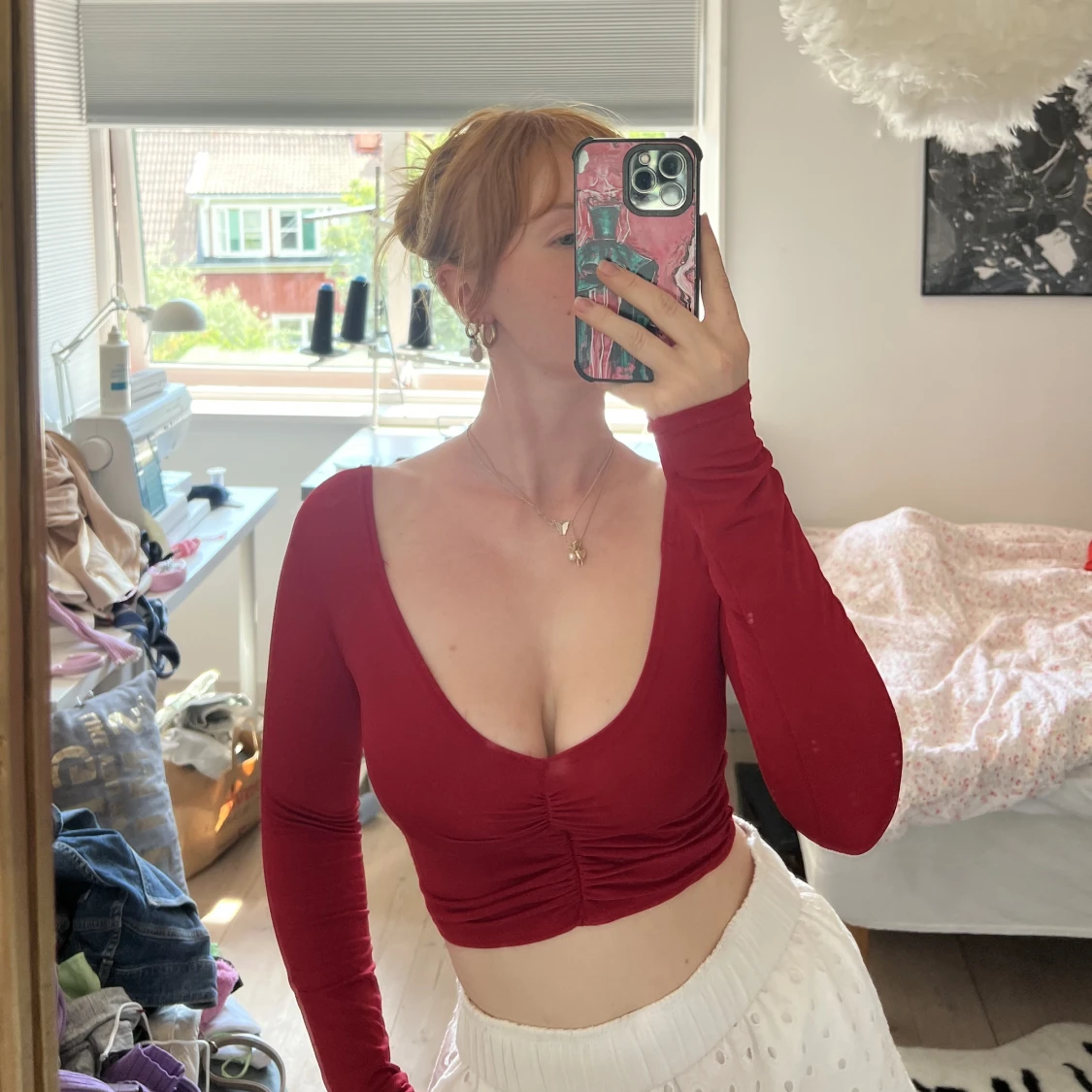Snygg röd partytop - 90