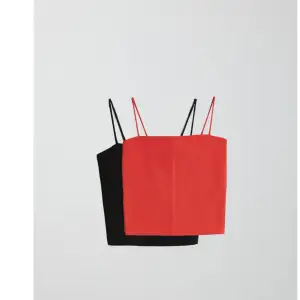 Två super fina linnen i rött och svart från Gina tricot, helt nya o säljs pga fel storlek🩵 ca 40kr/st inget fast pris 