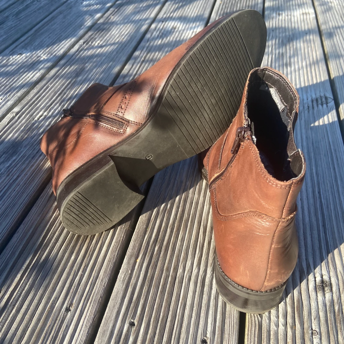 Bruna läder boots - 91