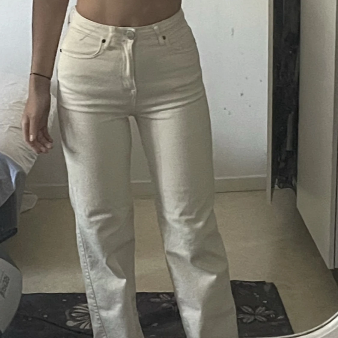 Beige vita jeans - 90