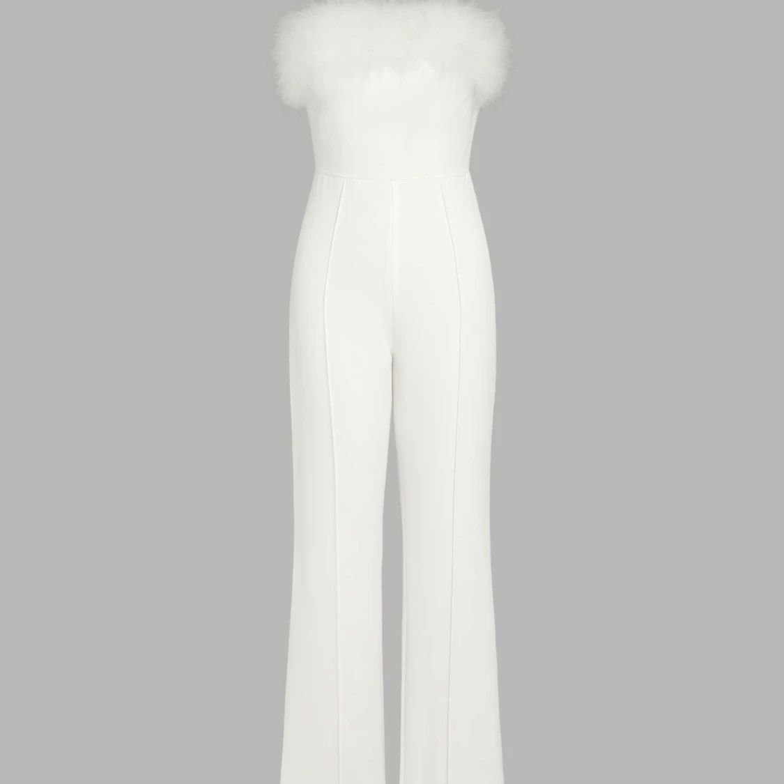 Vit fluffig jumpsuit