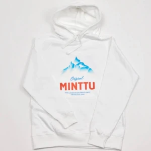 Vit hoodie från Minttu - Mjuk, cool vit hoodie från Minttu av 100% ekologisk bomull vad mer kan vi säga? Bara ta det lugnt med spaghetti med tomatsås...