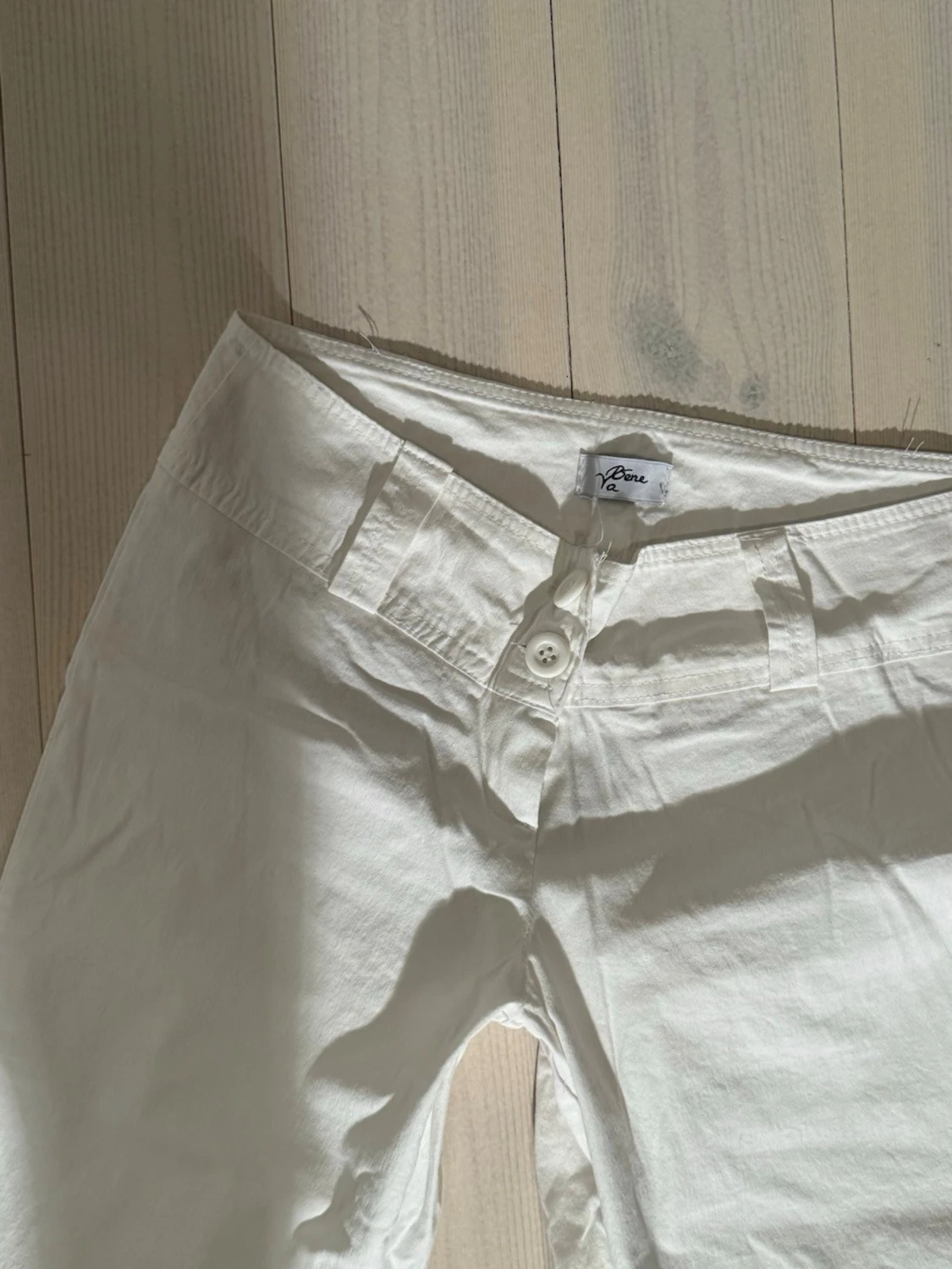 Låga vita kostymbyxor  - 3