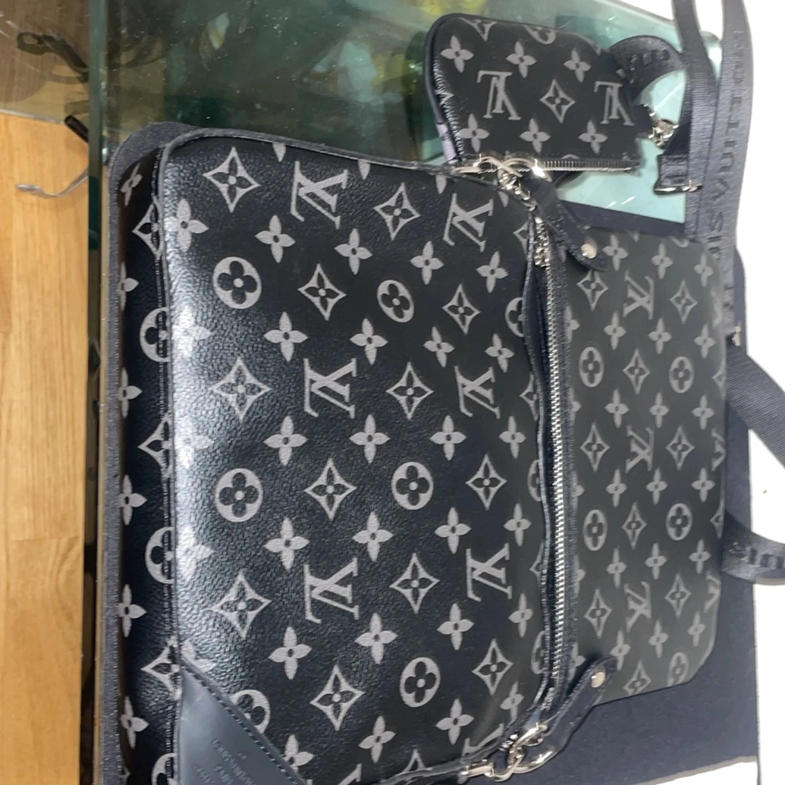  axelväska monogram svart/grå - 1