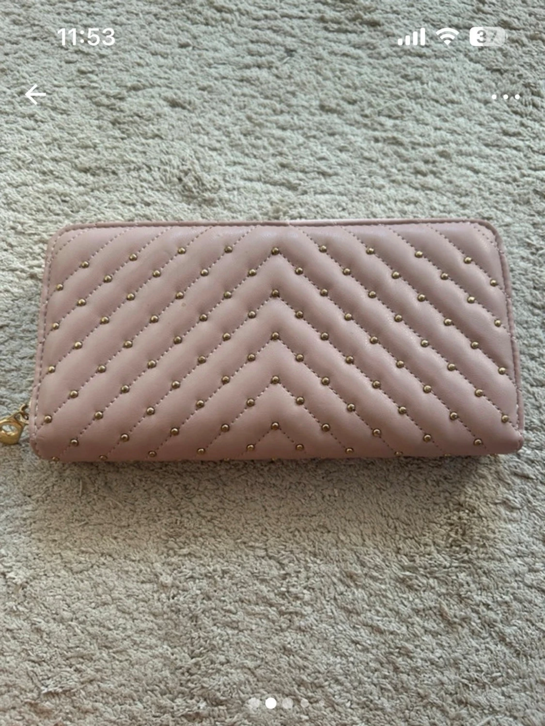 Rosa quiltad plånbok med dragkedja - 3