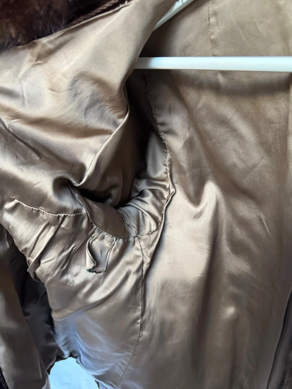 Brun pälsjacka Mink - 3