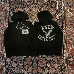 Vintage American eagle hoodie - Otroligt cool vintage American eagle hoodie! Denna har ett riktigt fet tryck både fram och därbak! Dessa har blivit väldigt trendiga och efterfrågade senaste därav priset! Mått: Bredd:52cm Längd:66cm