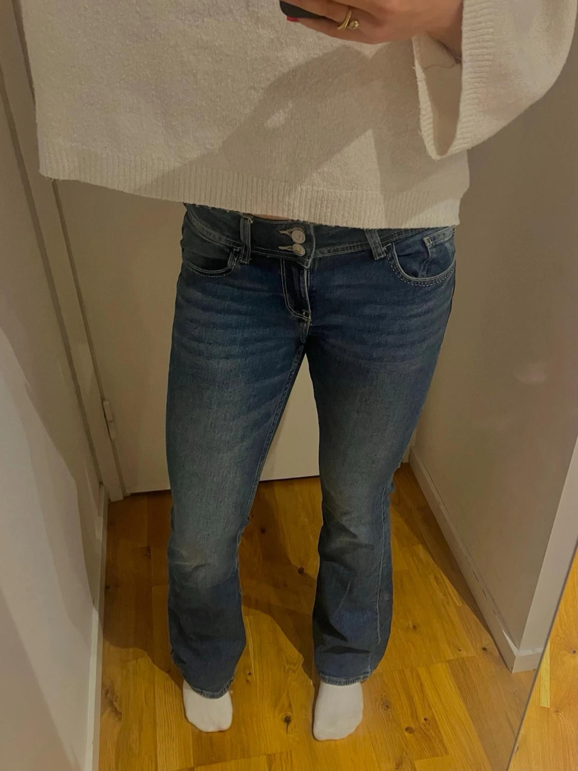 Blå bootcut jeans - 1