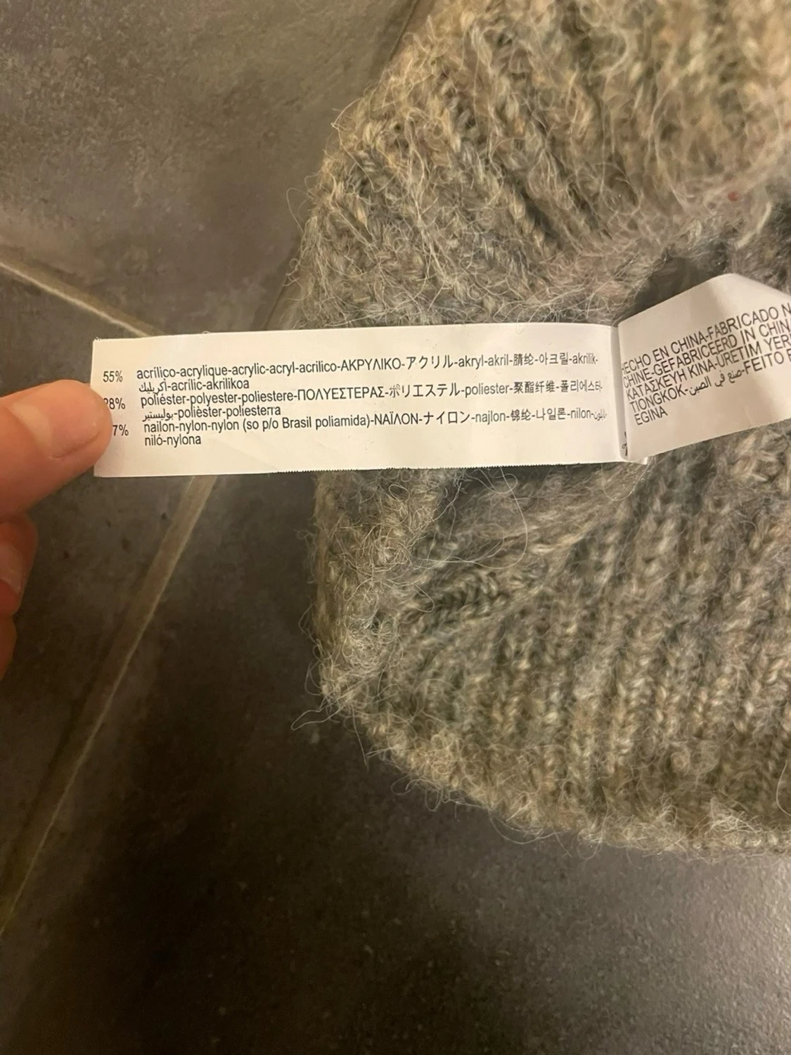 Grå stickad tröja med rund hals 155-165 - 3