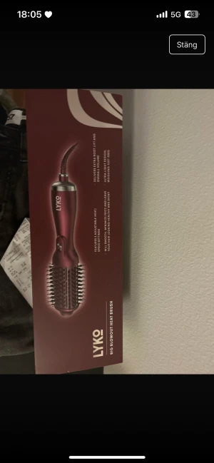 LYKO Värmebosrste  - Säljer min värmeborste som är väldigt ny, den köptes för ca 1 månad sedan. Använd endast 3ggr, kan mötas i Stockholm. Frakt 100kr!! Vid snabb affär kan jag gå ner i pris. 