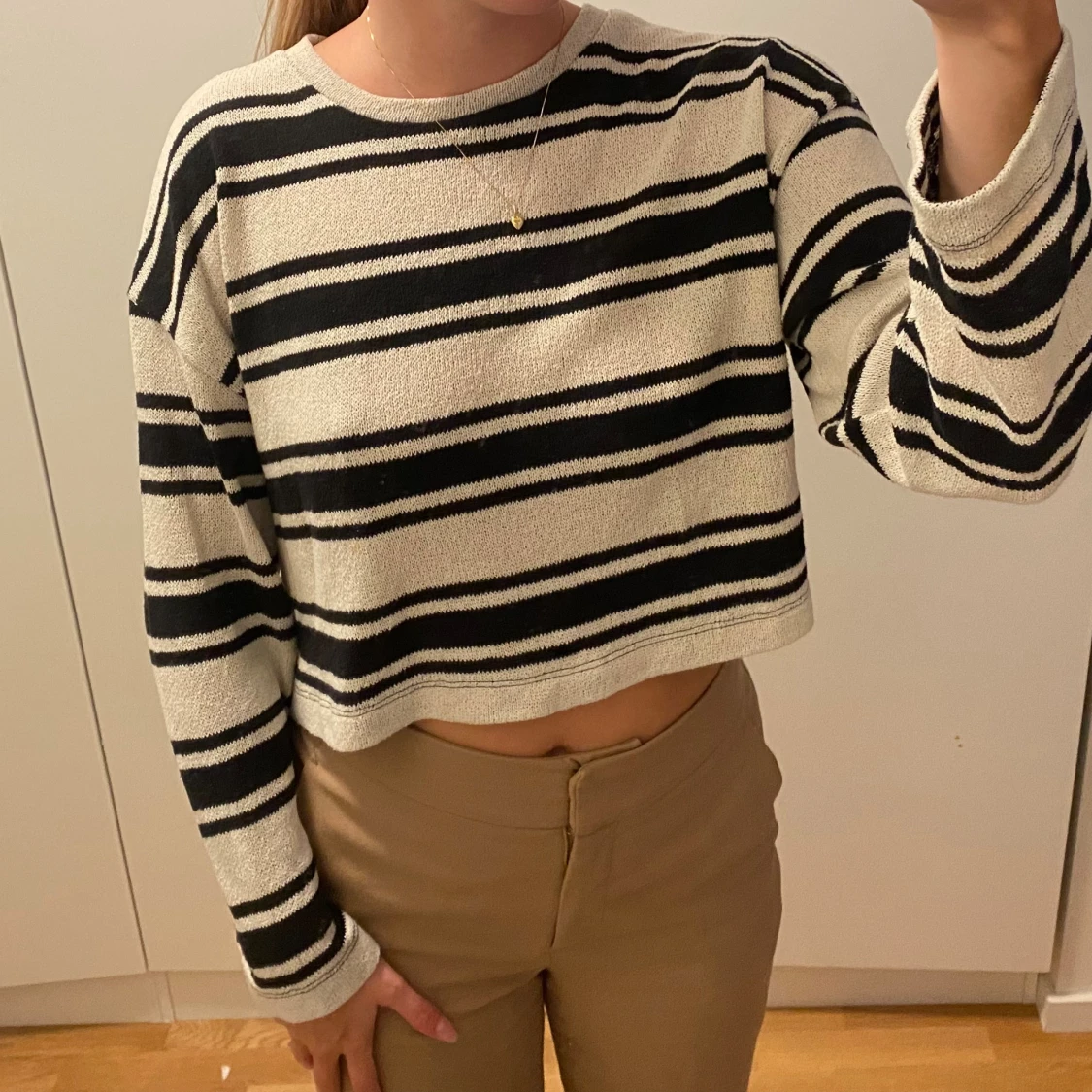 Randig croppad tröja