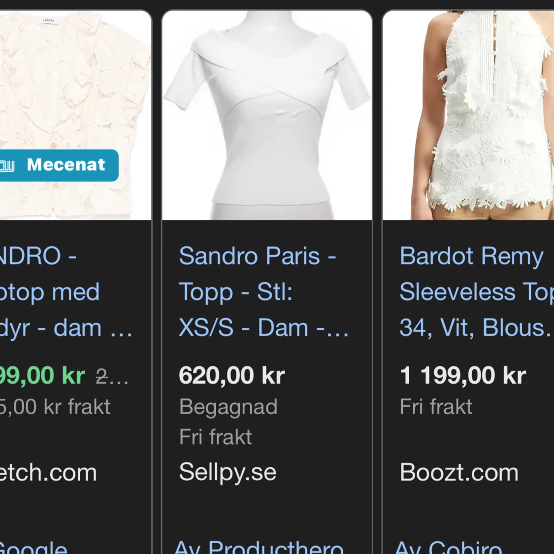 Vit ribbad offshoulder topp Sandro Paris - 1