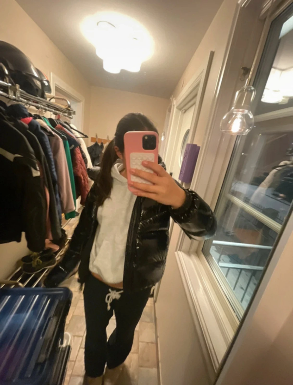 Svart Colmar pufferjacka med huva - 1