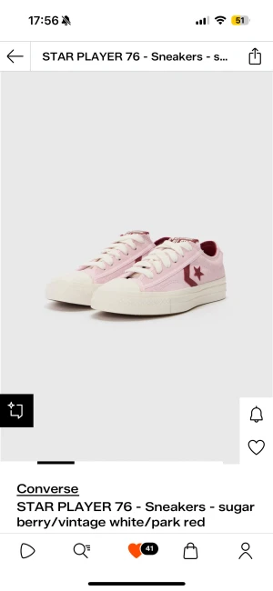 Converse Star Player 76 rosa sneakers - Snygga Converse Star Player 76 sneakers i storlek 39. Aldrig använda, slutsålda. Nypris 919kr!