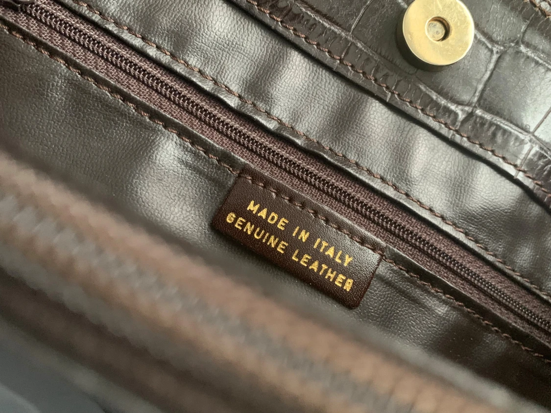 Snygg vintage väska i äkta läder, made in Italy. - 2